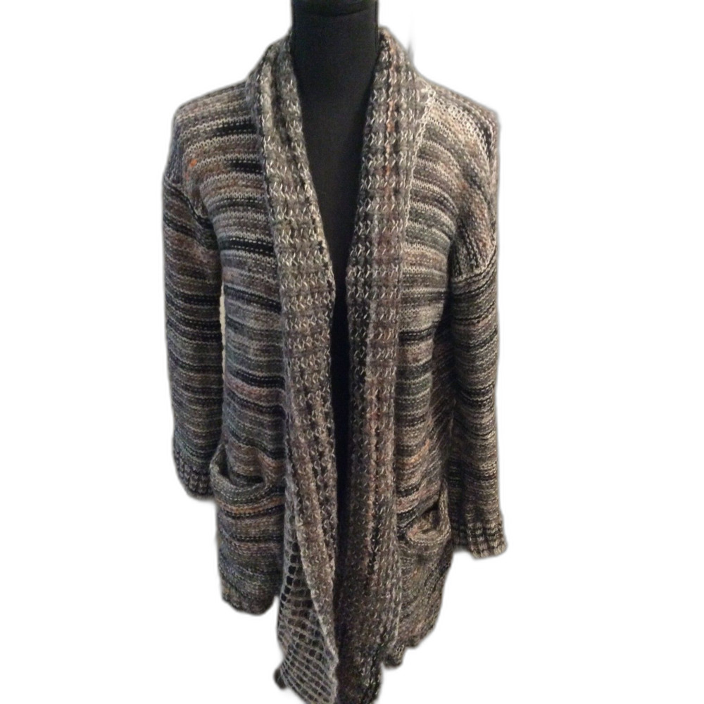 AKEMI + KIN Cardigan Sweater Small S Open Front Wool Blend Thick Knit